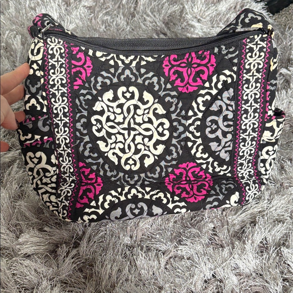 Stylish Black and Pink Vera Bradley cross body Patterned Women's Bag